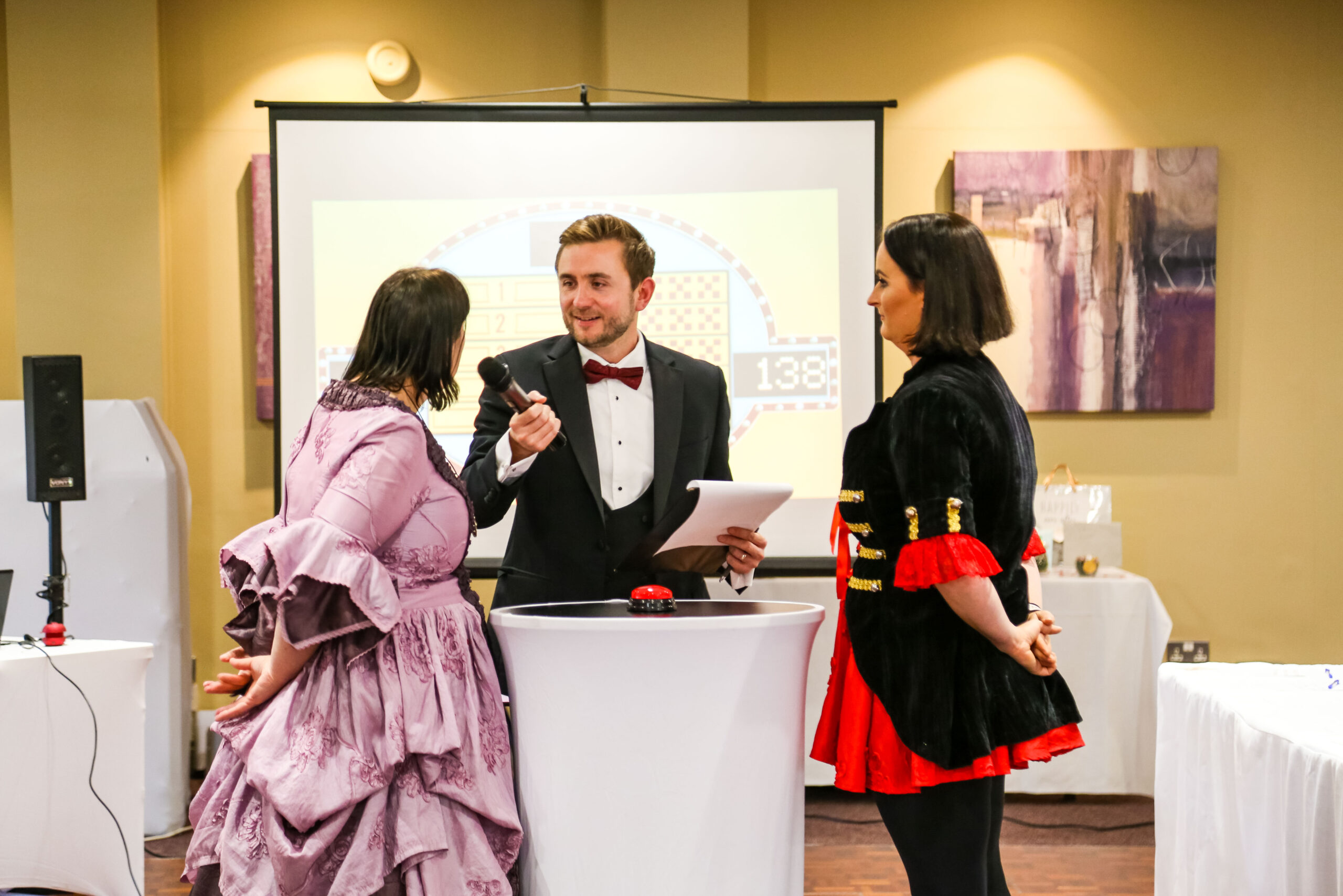 Kevin Durham hosting an interactive game show at a corporate event