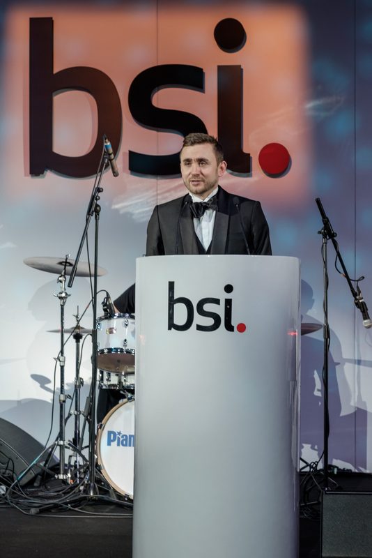 Kevin Durham at the BSI corporate awards event at MK Arena