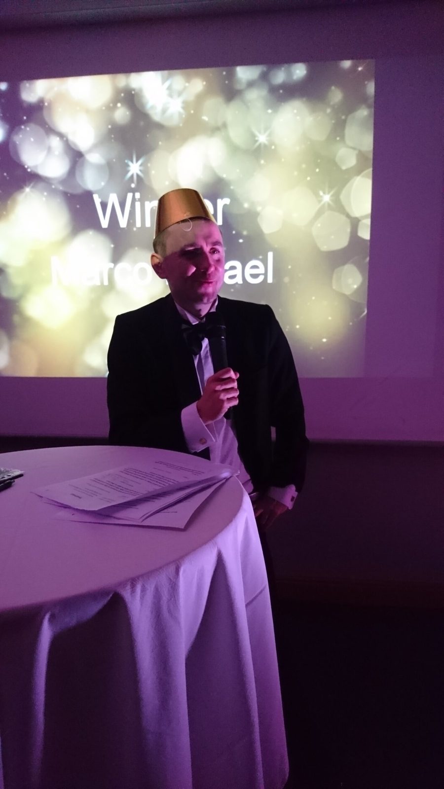 Kevin Durham at the corporate Christmas party dinner
