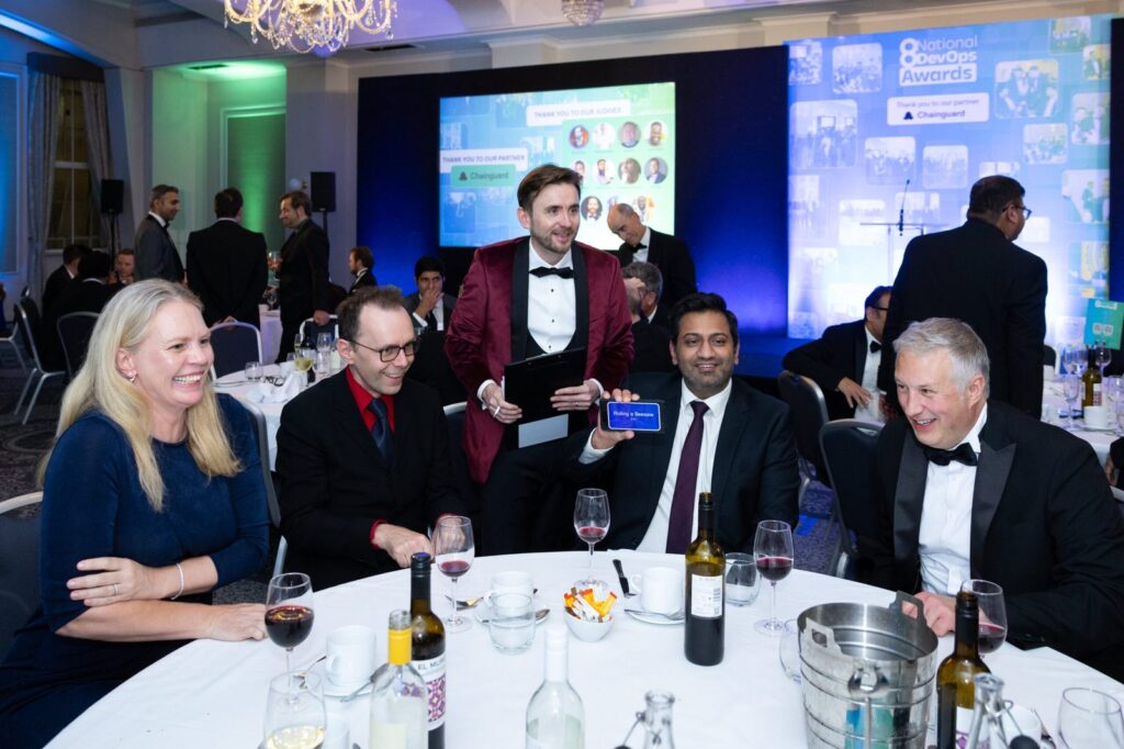 Kevin Durham among the dinner tables at the DevOps Awards 2025