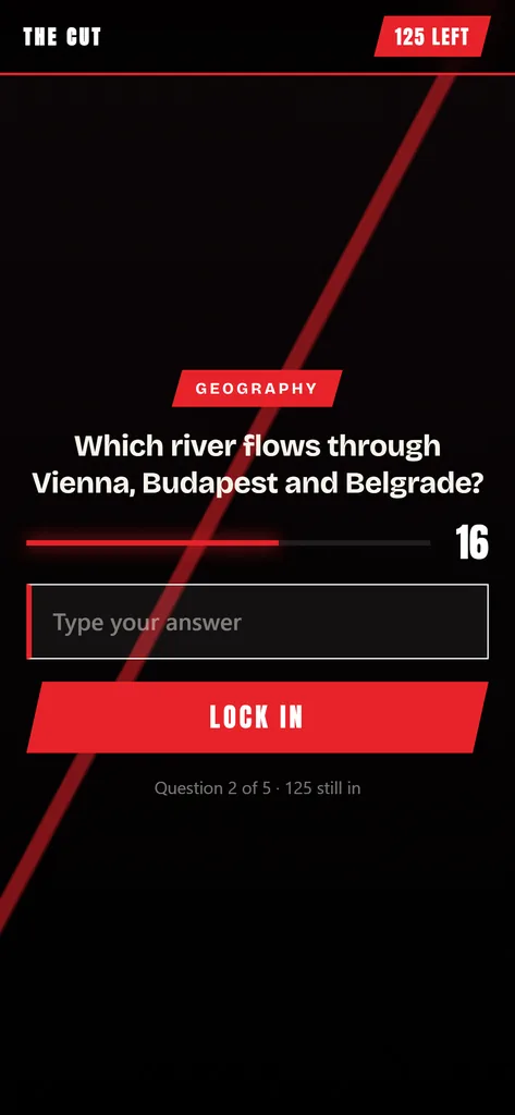 The Cut on a guest's phone, a typed answer and the countdown